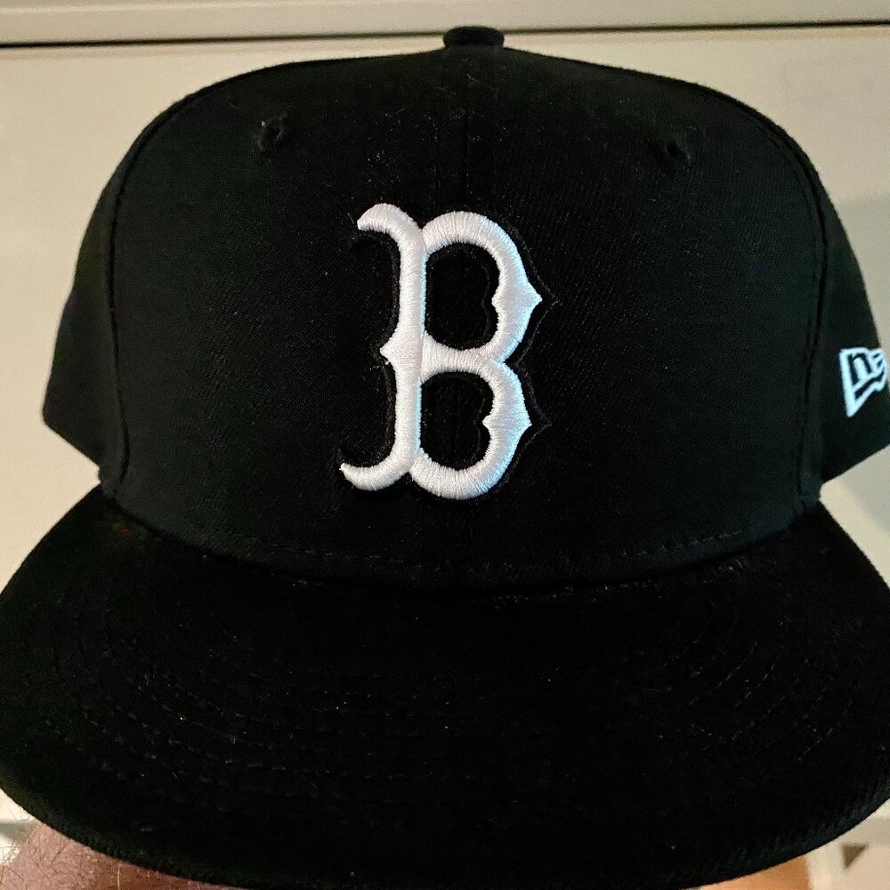Nwt New Era Black White 59Fifty Boston Red Sox Fitted Hat Cap 7 3/4 MLB 5950